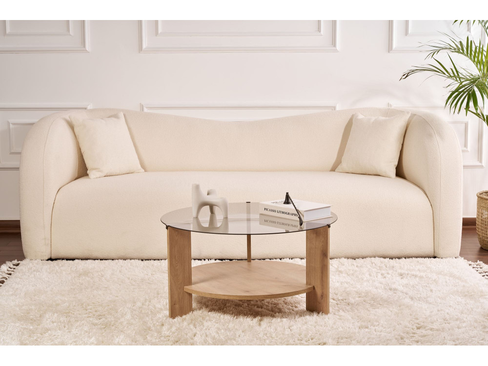 Houten salontafel "Clara" - 75 x 75 x 40 cm - Eik SaphirFumées