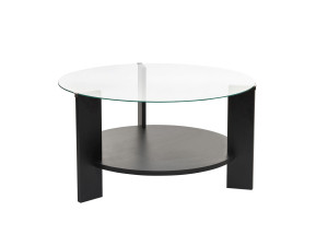 Houten salontafel "Clara" - 75 x 75 x 40 cm - Zwart HoutTransparant
