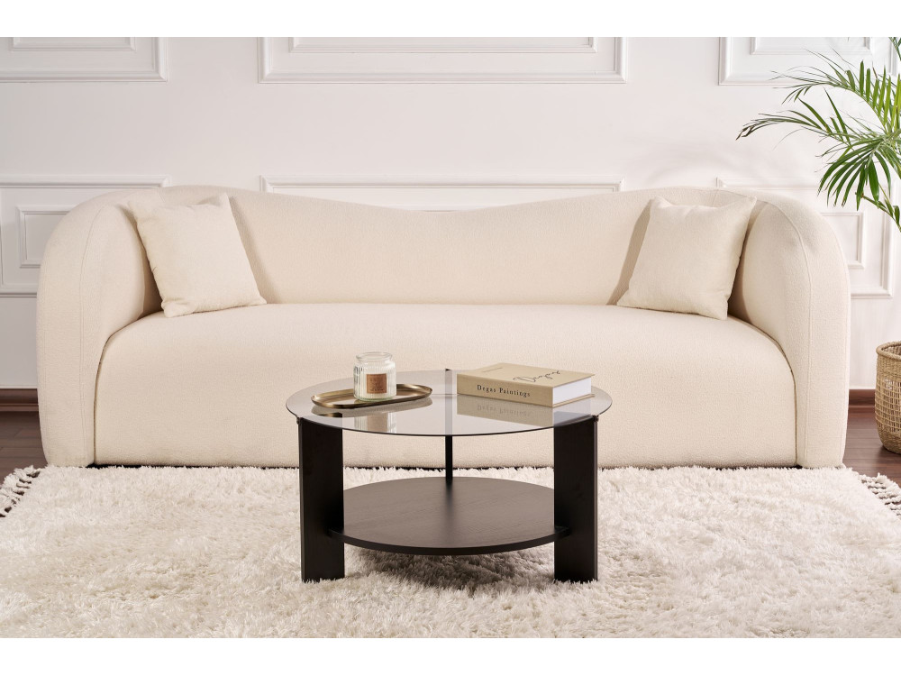 Houten salontafel "Clara" - 75 x 75 x 40 cm - NoirFumée hout