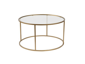 Metalen salontafel "Aurum" - 80 x 80 x 43 cm - Transparant Goud
