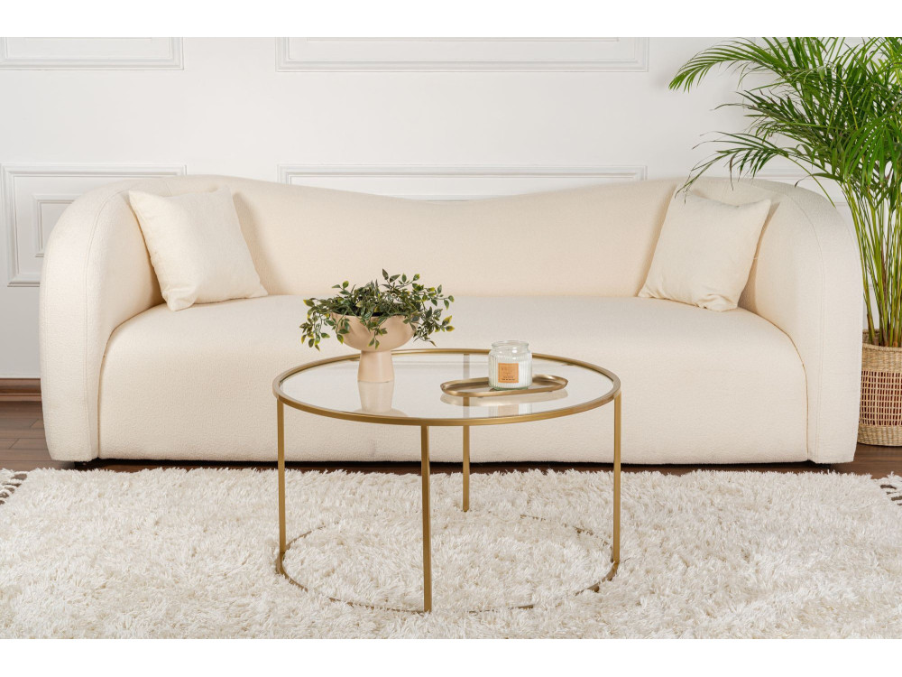 Metalen salontafel "Aurum" - 80 x 80 x 43 cm - Transparant Goud