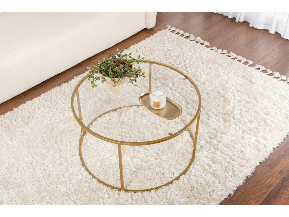 Metalen salontafel "Aurum" - 80 x 80 x 43 cm - Transparant Goud