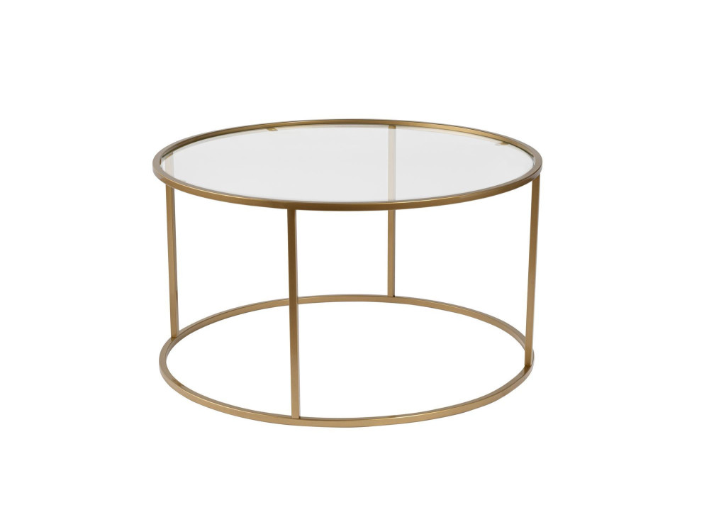 Metalen salontafel "Aurum" - 80 x 80 x 43 cm - Transparant Goud