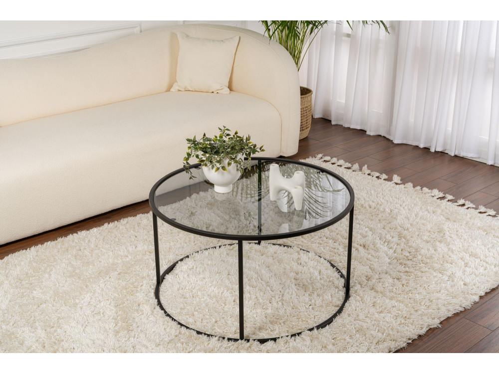 Metalen salontafel "Aurum" - 80 x 80 x 43 cm - Zwart Grijs