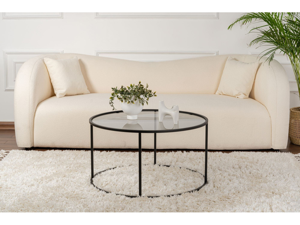 Metalen salontafel "Aurum" - 80 x 80 x 43 cm - Zwart Grijs