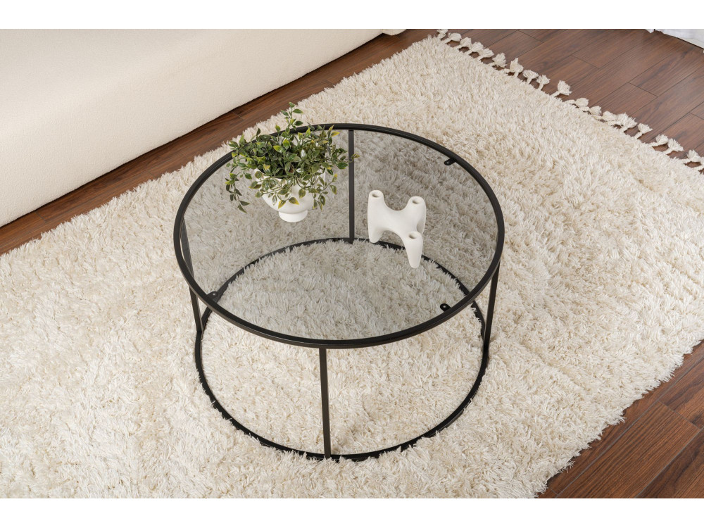 Metalen salontafel "Aurum" - 80 x 80 x 43 cm - Zwart Grijs