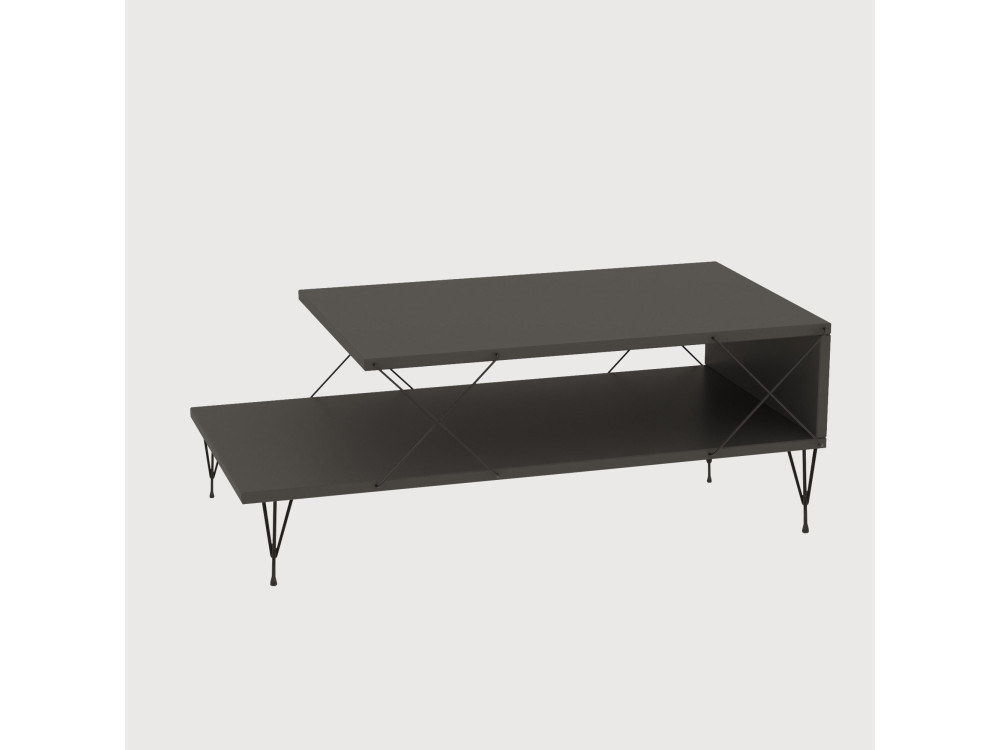 Houten salontafel "Loire" 100 x 50 x 40 cm - Antraciet