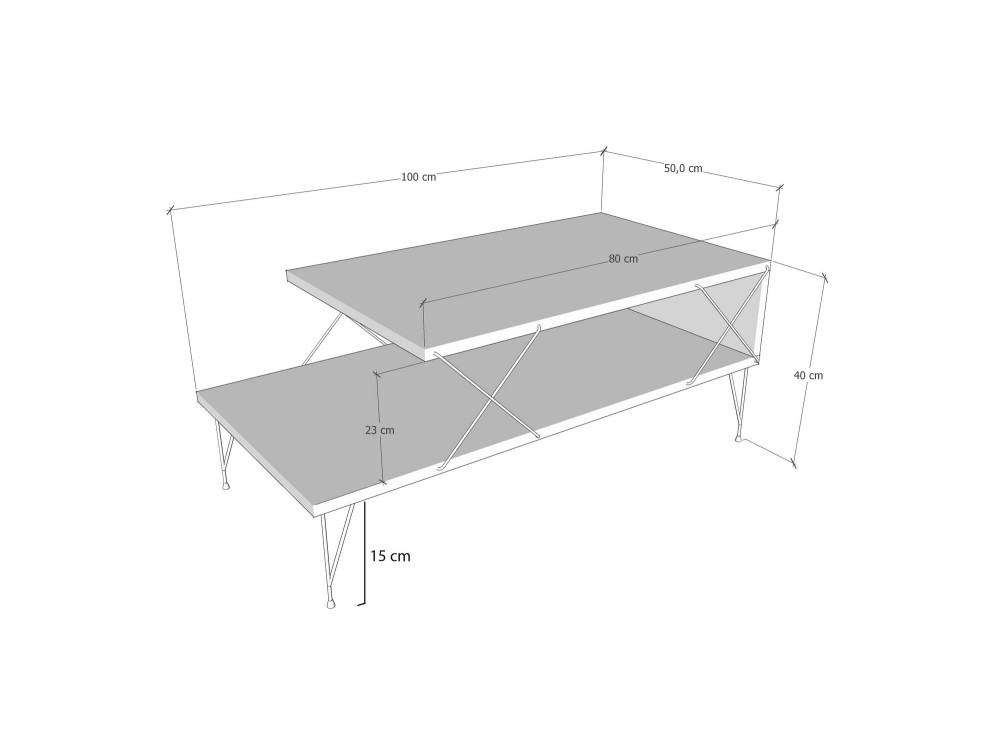 Houten salontafel "Loire" 100 x 50 x 40 cm - Antraciet