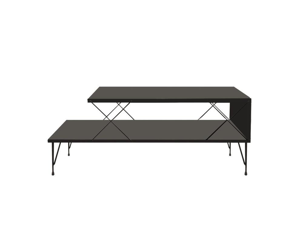 Houten salontafel "Loire" 100 x 50 x 40 cm - Antraciet