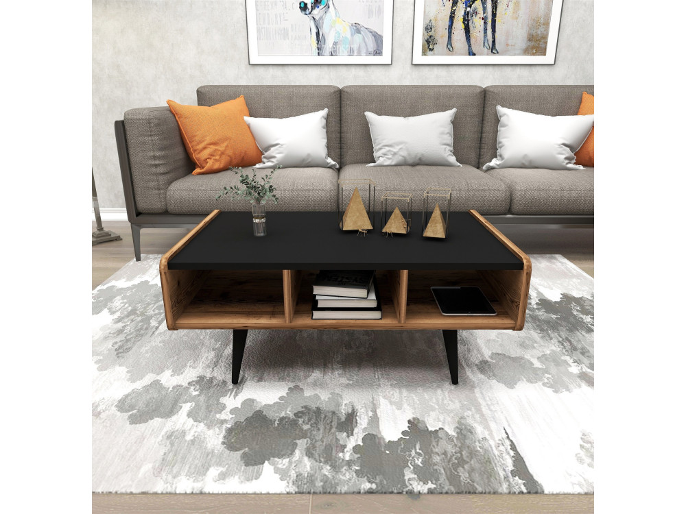 Houten salontafel "Line" - 90 x 56 x 40 cm - Licht walnoot