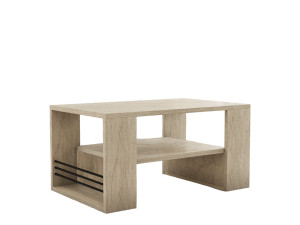 Houten salontafel "Iris" - 80 x 50 x 40 cm - Travertin