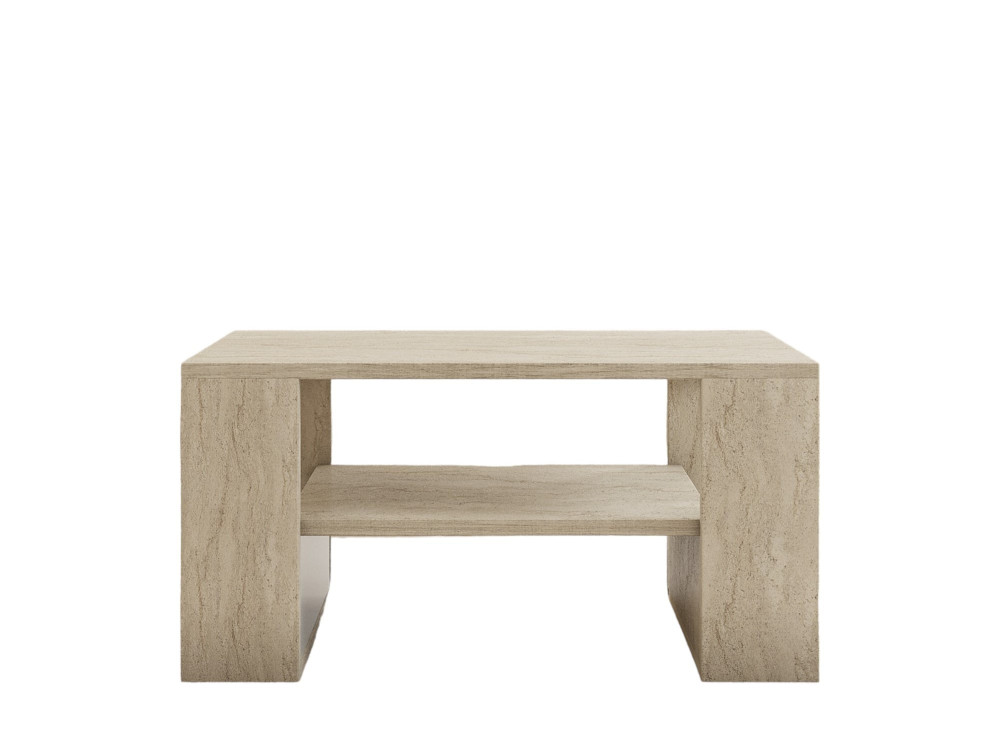 Houten salontafel "Iris" - 80 x 50 x 40 cm - Travertin