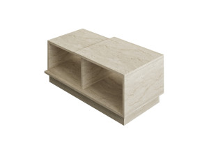 Houten salontafel "Consept" - 90 x 45 x 36 cm - Travertin