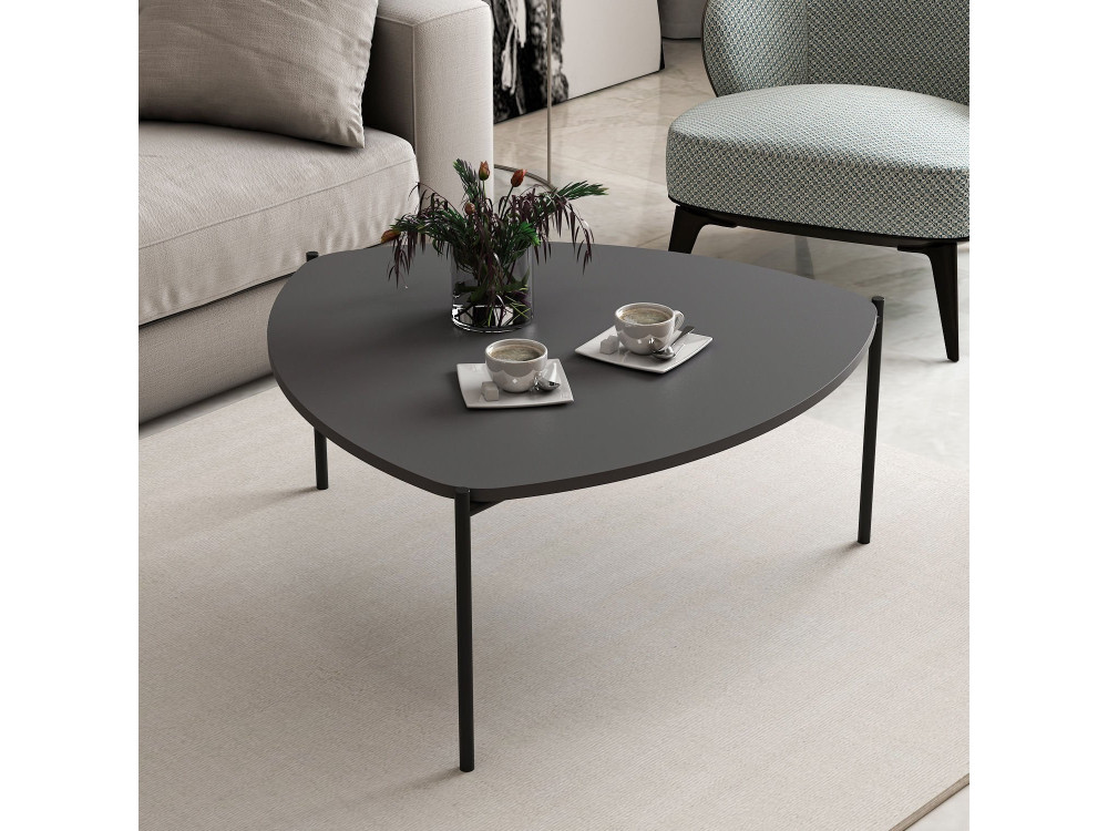 Houten salontafel "Lenny" - 90 x 89 x 40 cm - Antraciet