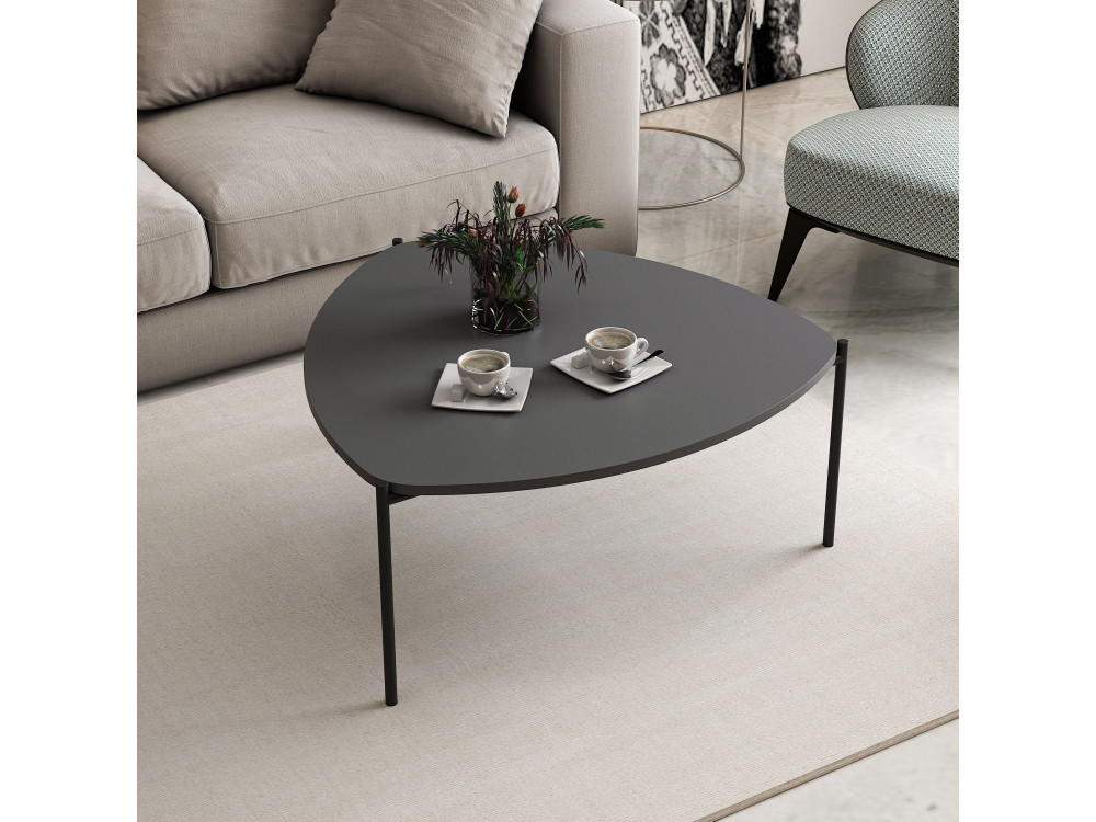 Houten salontafel "Lenny" - 90 x 89 x 40 cm - Antraciet