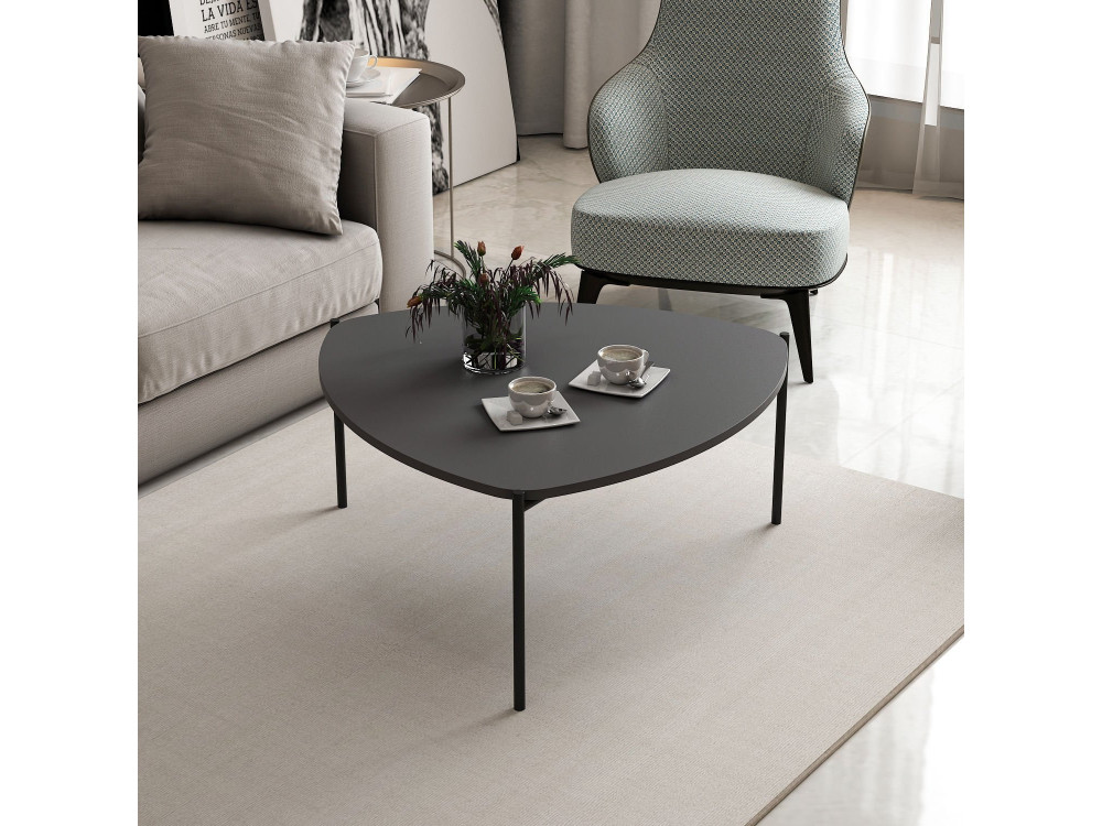 Houten salontafel "Lenny" - 90 x 89 x 40 cm - Antraciet