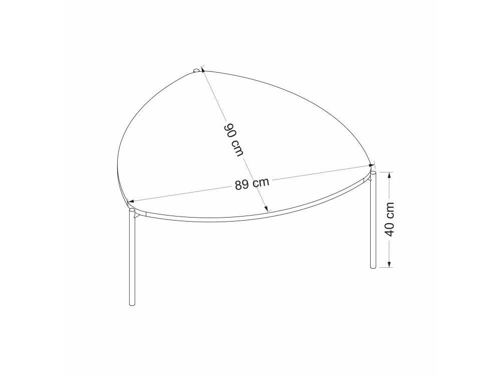 Houten salontafel "Lenny" - 90 x 89 x 40 cm - Notelaar