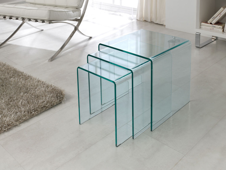 Set van 3 salontafels "Irène" - 42 x 42 x 42 cm - Transparant