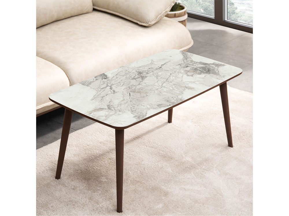 Luci" houten salontafel 100 x 53 x 45 cm - Wit