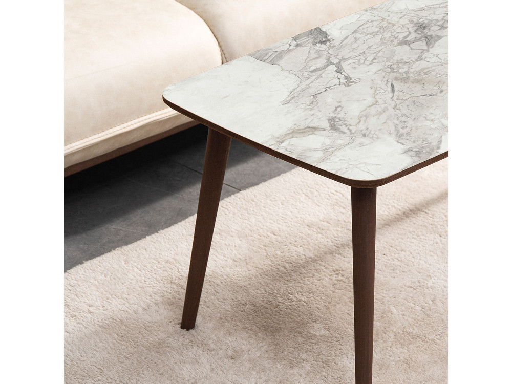 Luci" houten salontafel 100 x 53 x 45 cm - Wit