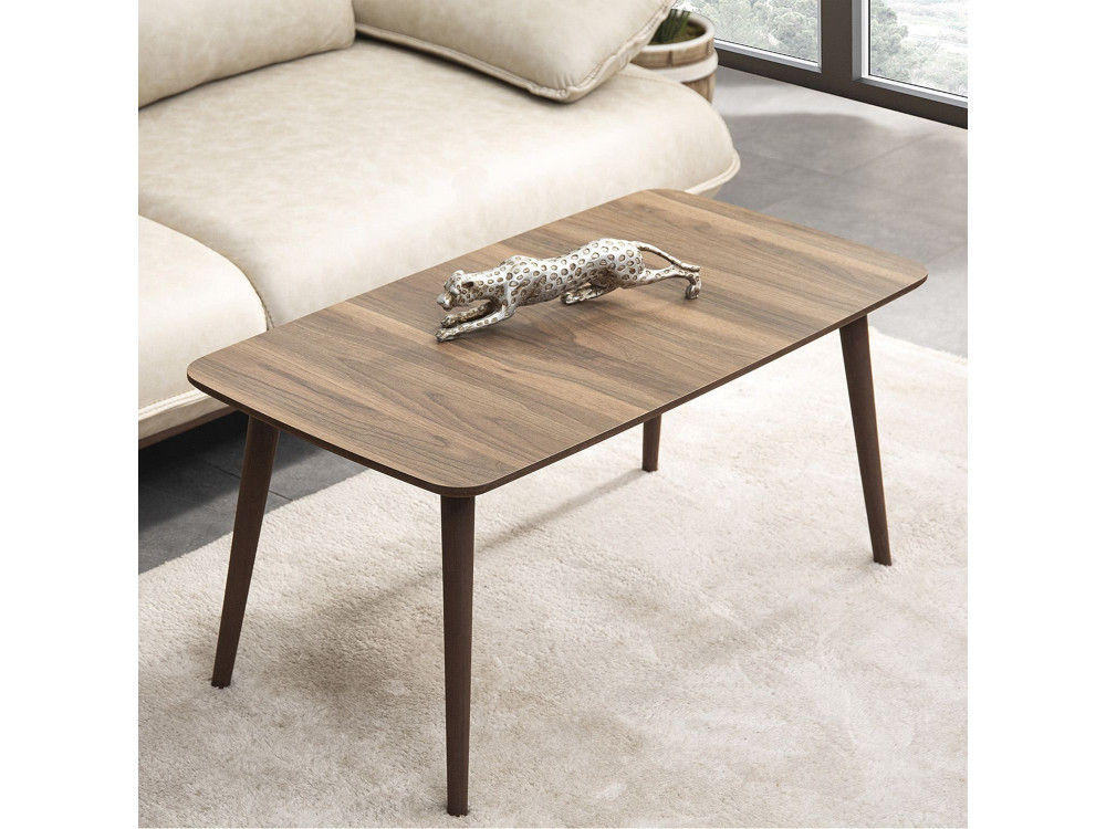 Luci" houten salontafel 100 x 53 x 45 cm - Notelaar