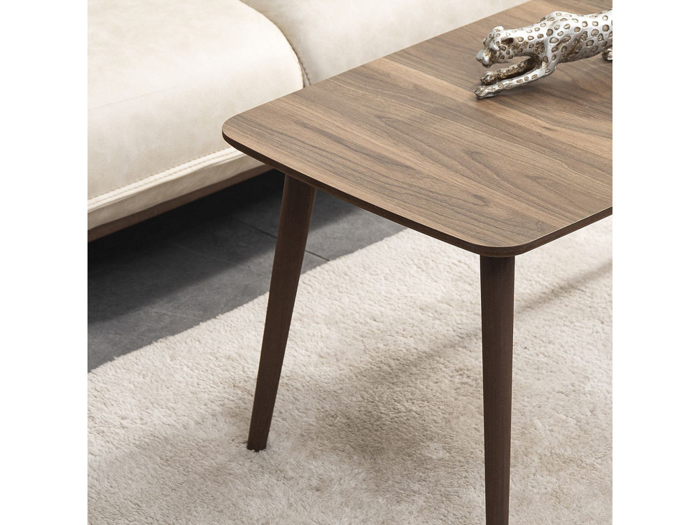 Luci" houten salontafel 100 x 53 x 45 cm - Notelaar