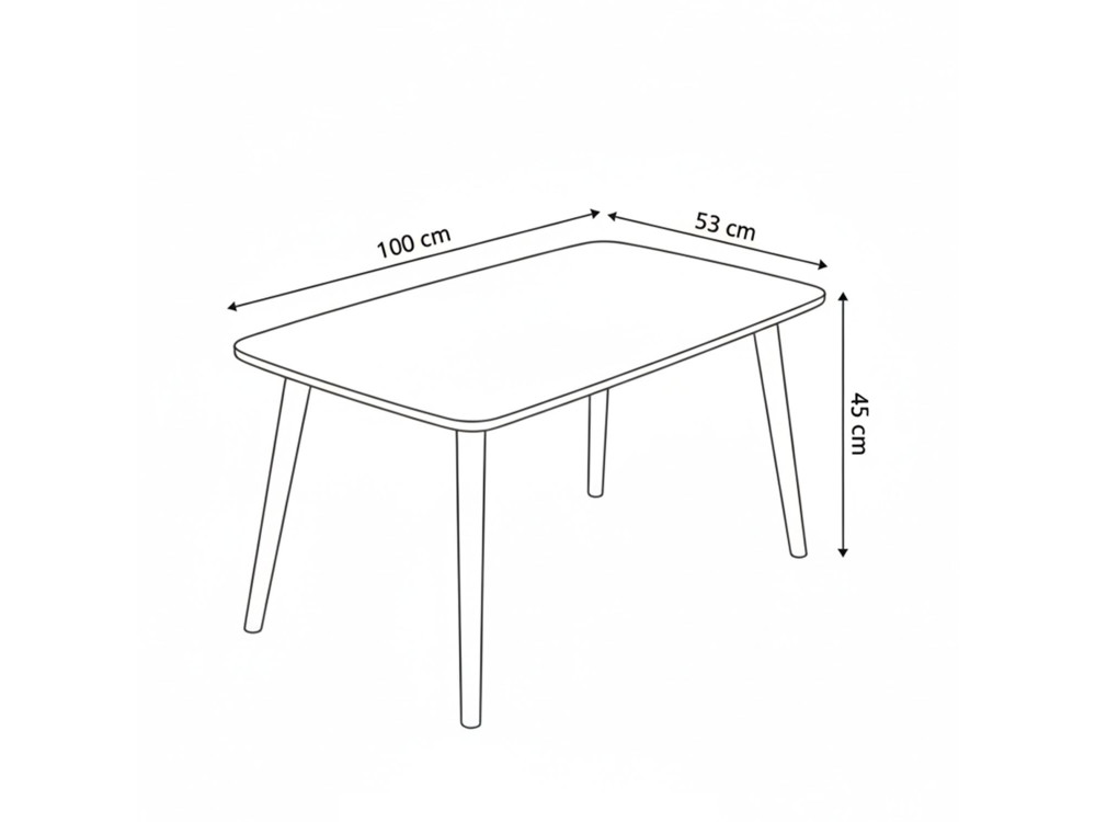 Luci" houten salontafel 100 x 53 x 45 cm - Notelaar