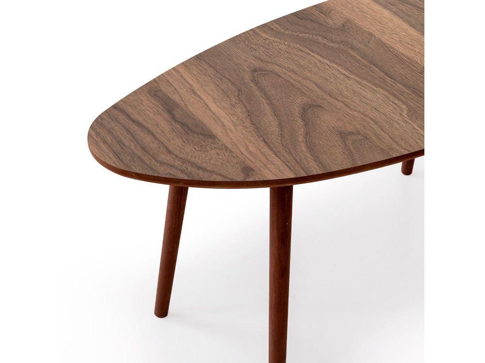 Houten salontafel "Nora" 100 x 50 x 45 cm - Notelaar