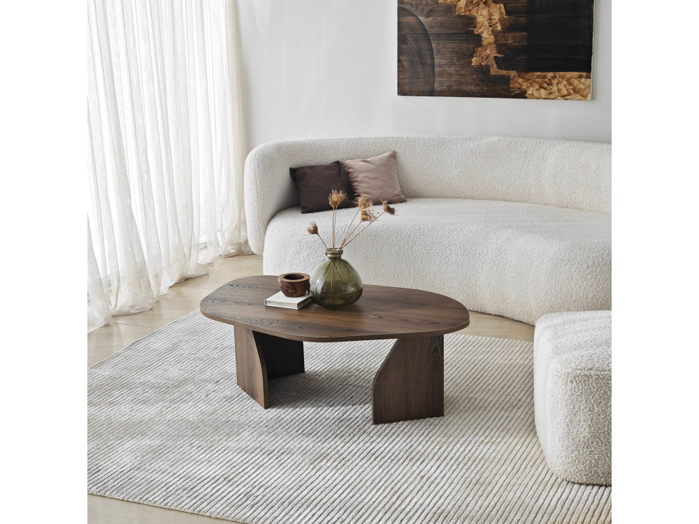 Houten salontafel "Rock" 100 x 60 x 35 cm - Notelaar