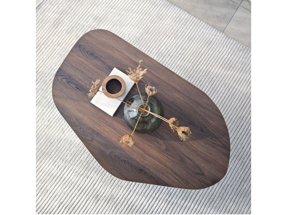 Houten salontafel "Rock" 100 x 60 x 35 cm - Notelaar