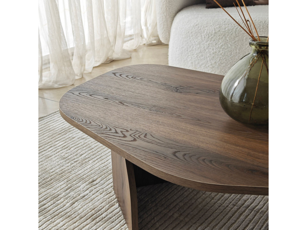 Houten salontafel "Rock" 100 x 60 x 35 cm - Notelaar