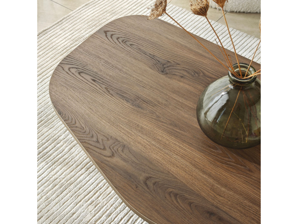 Houten salontafel "Rock" 100 x 60 x 35 cm - Notelaar