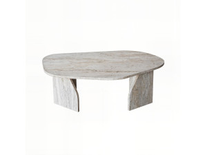 Houten salontafel "Rock" 100 x 60 x 35 cm - Travertin