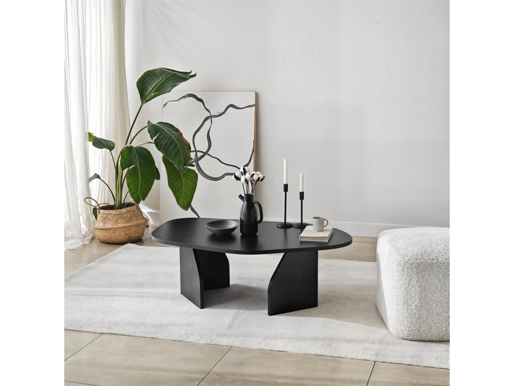 Houten salontafel Rock 100 x 60 x 35 cm - Zwart