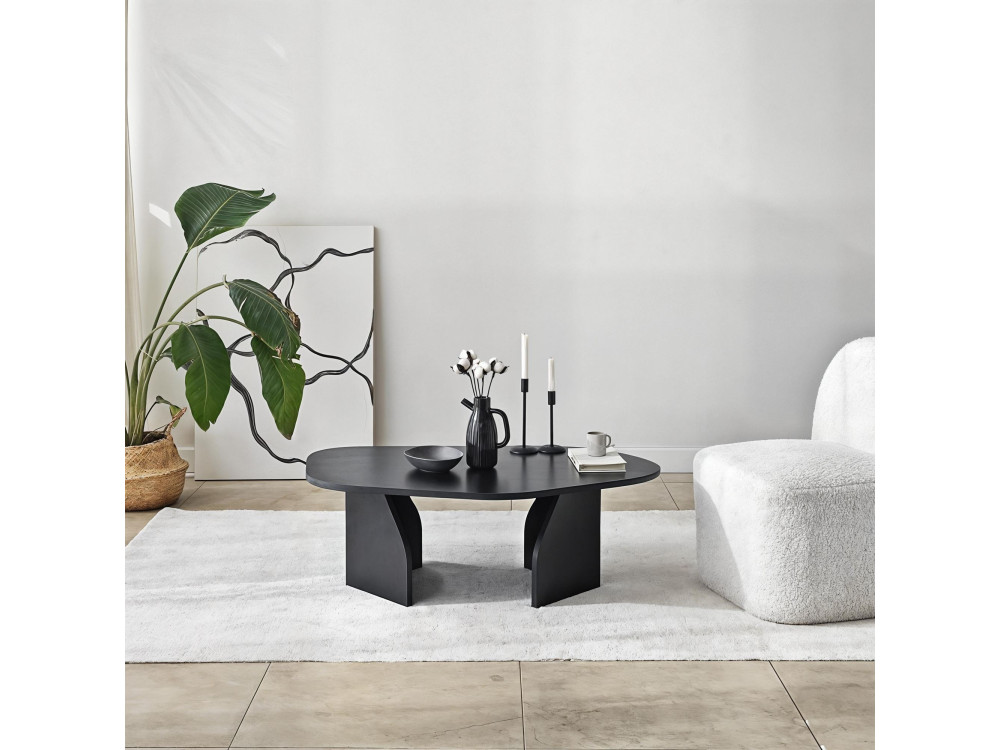 Houten salontafel Rock 100 x 60 x 35 cm - Zwart