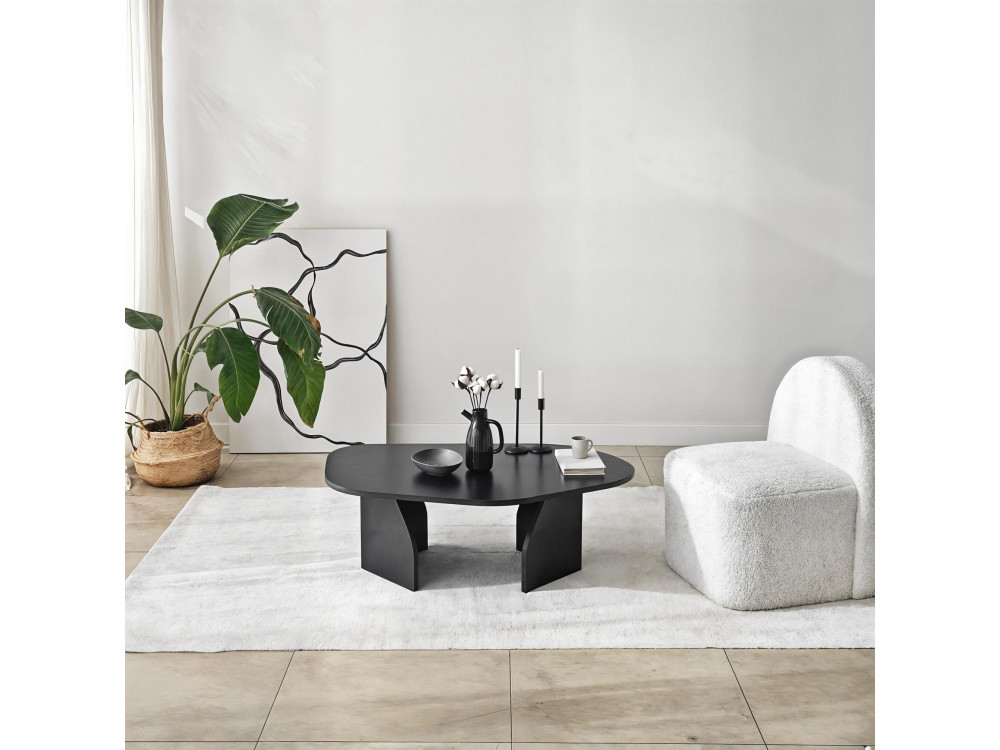 Houten salontafel Rock 100 x 60 x 35 cm - Zwart