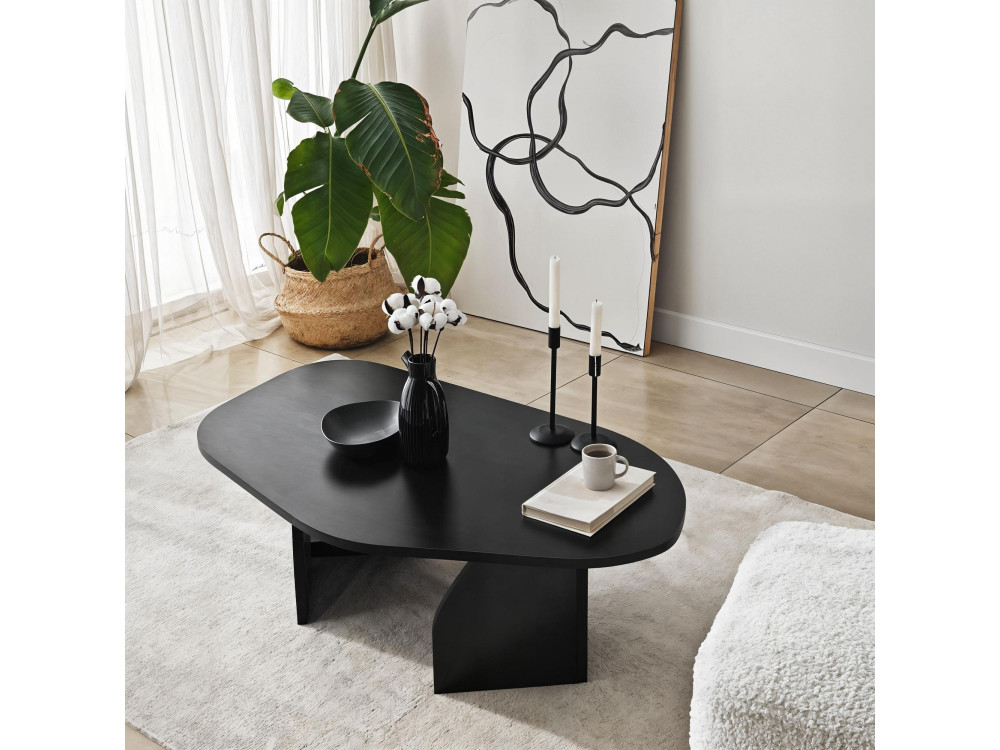 Houten salontafel Rock 100 x 60 x 35 cm - Zwart
