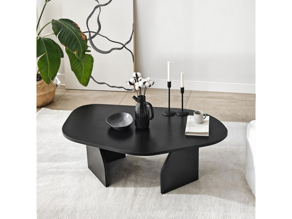 Houten salontafel Rock 100 x 60 x 35 cm - Zwart