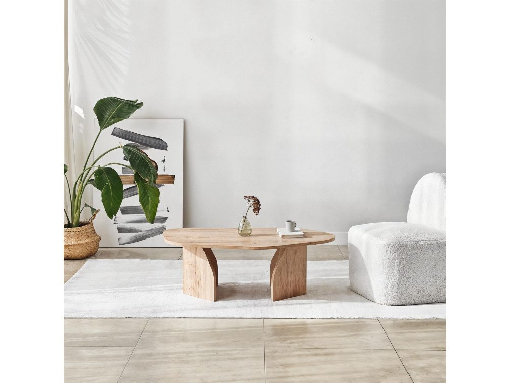 Houten salontafel "Rock" 100 x 60 x 35 cm - Saffier eik