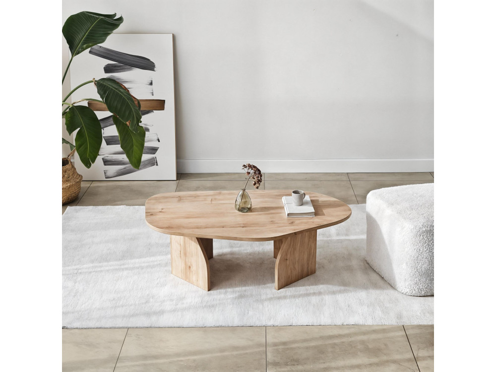 Houten salontafel "Rock" 100 x 60 x 35 cm - Saffier eik