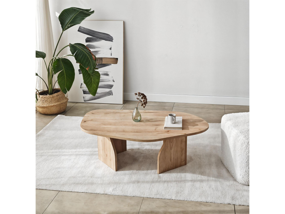Houten salontafel "Rock" 100 x 60 x 35 cm - Saffier eik