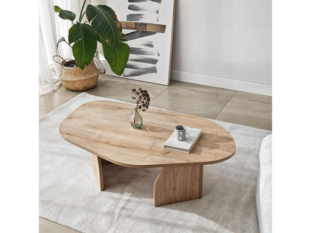 Houten salontafel "Rock" 100 x 60 x 35 cm - Saffier eik