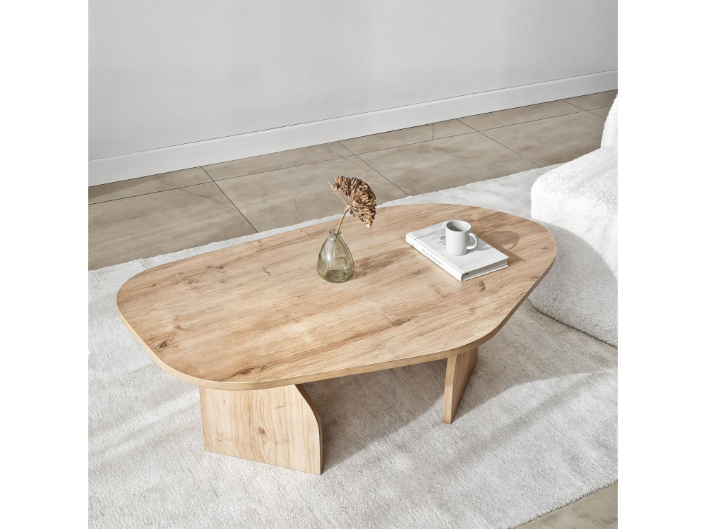 Houten salontafel "Rock" 100 x 60 x 35 cm - Saffier eik