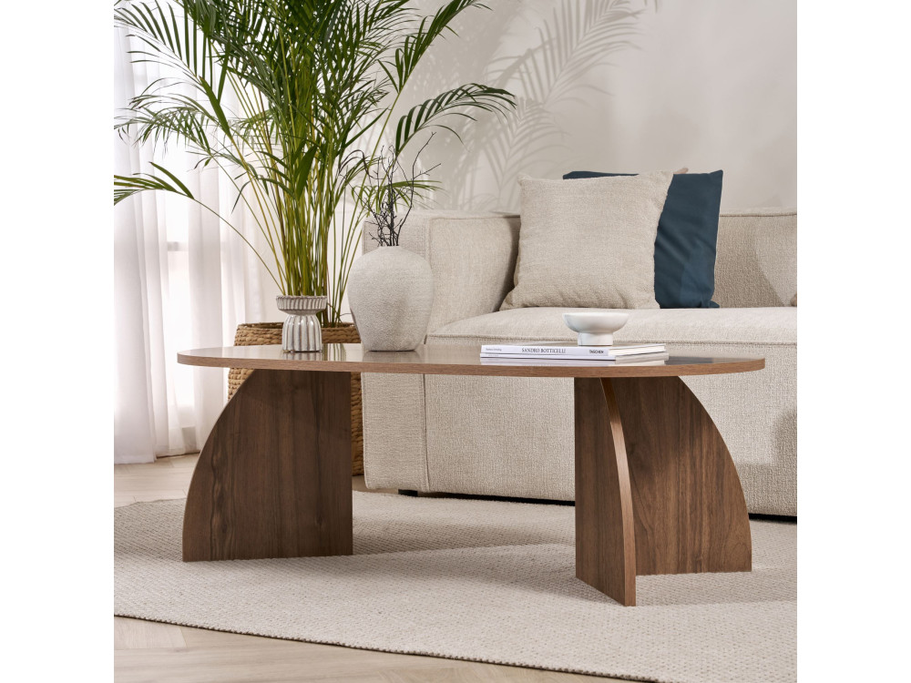 Houten salontafel "Melina" 120 x 60 x 40 cm - Notelaar
