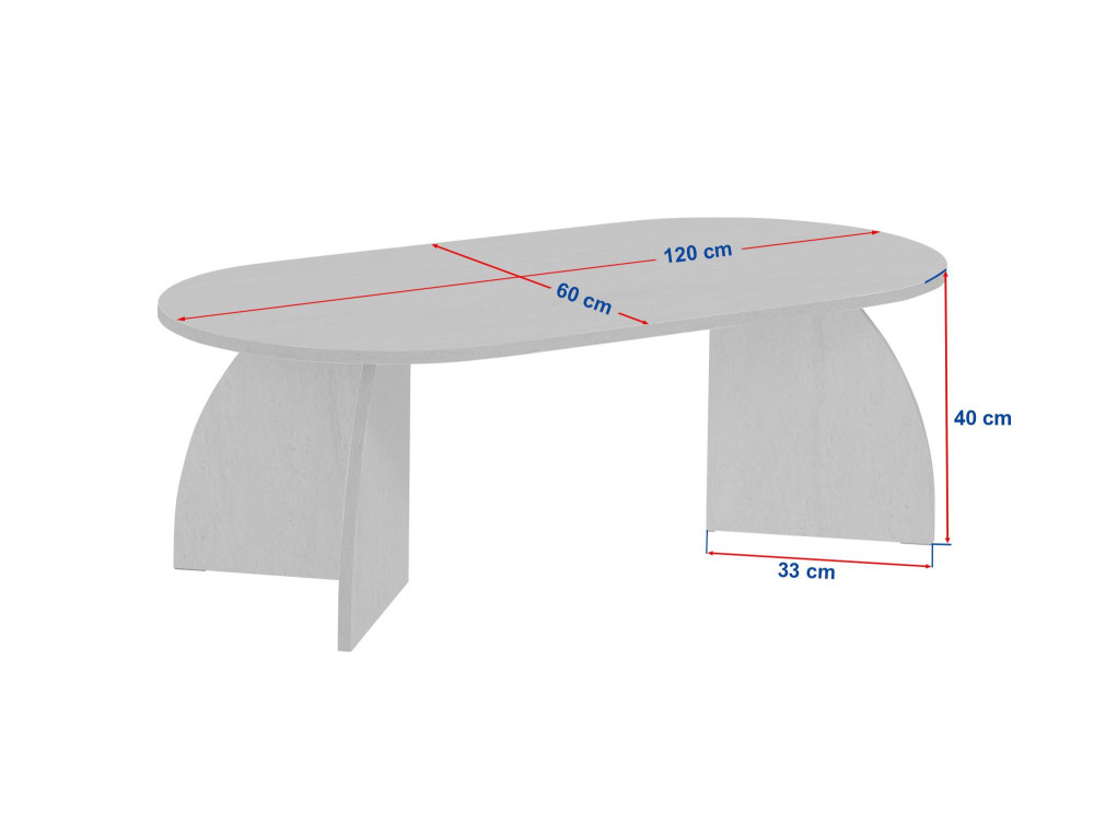 Houten salontafel "Melina" 120 x 60 x 40 cm - Notelaar