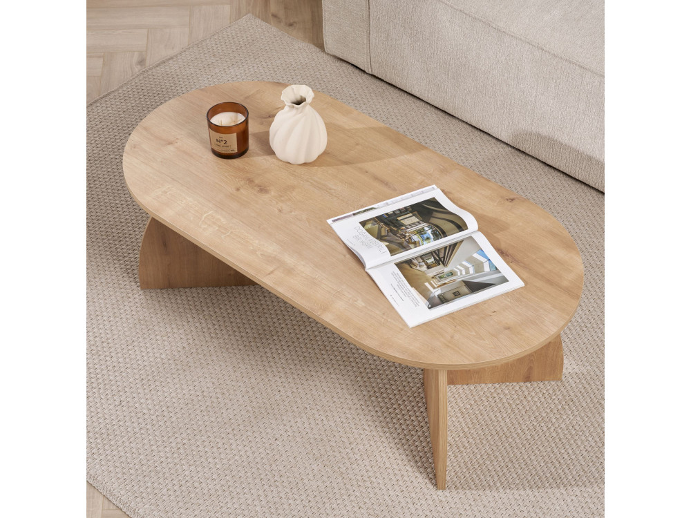 Houten salontafel "Melina" 120 x 60 x 40 cm - Saffier eik