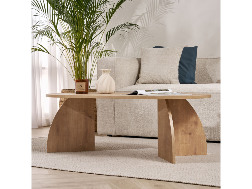 Houten salontafel "Melina" 120 x 60 x 40 cm - Saffier eik