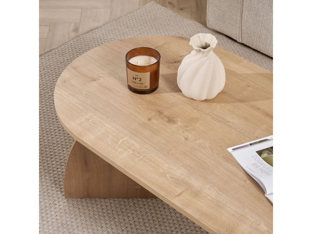 Houten salontafel "Melina" 120 x 60 x 40 cm - Saffier eik