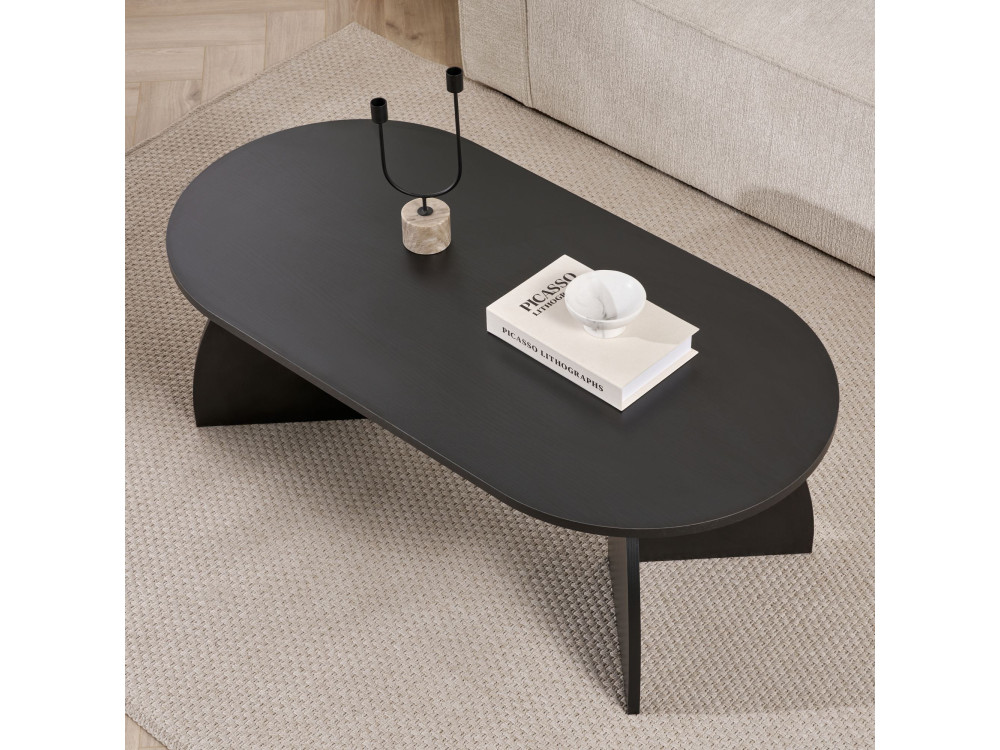 Houten salontafel "Melina" 120 x 60 x 40 cm - Zwart hout