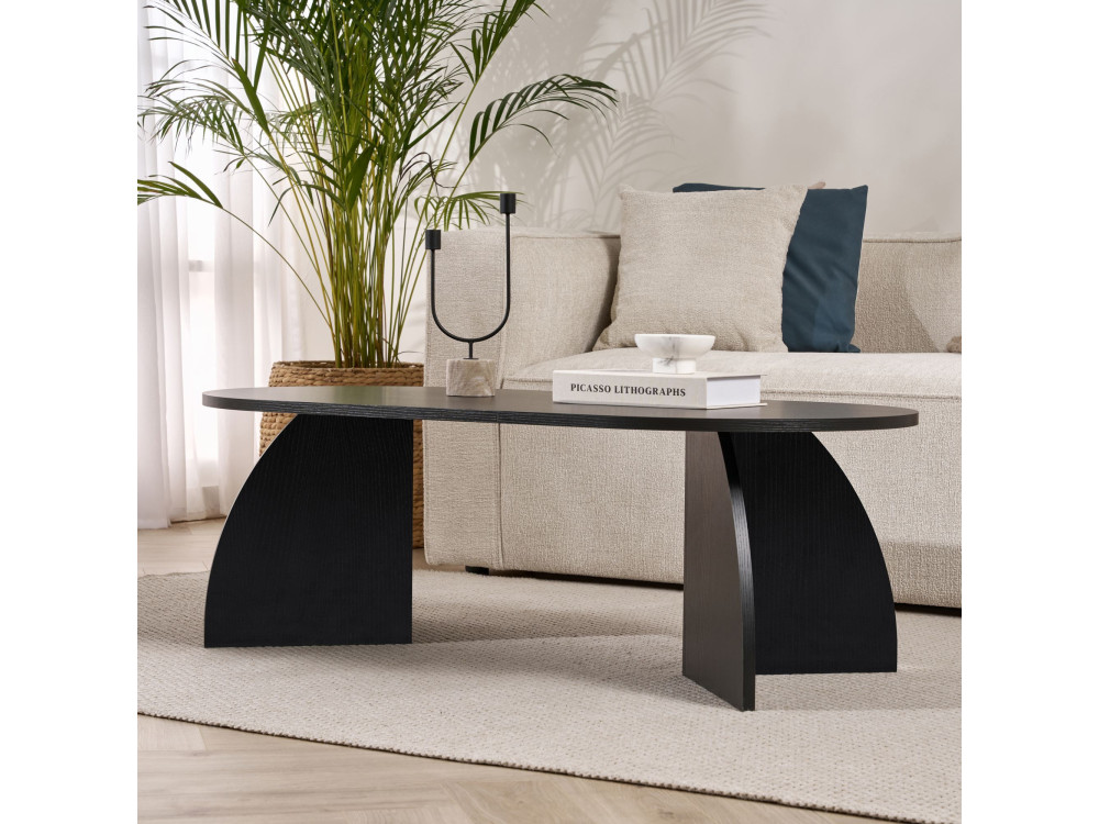 Houten salontafel "Melina" 120 x 60 x 40 cm - Zwart hout